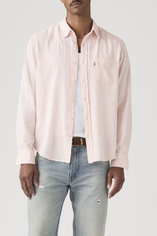 Linnen Overhemd Sunset 1 Pocket Standard Crystal Co - Roze