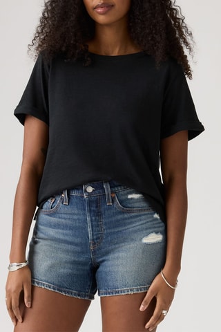 T-shirt Julie Slub - Zwart - Zwart