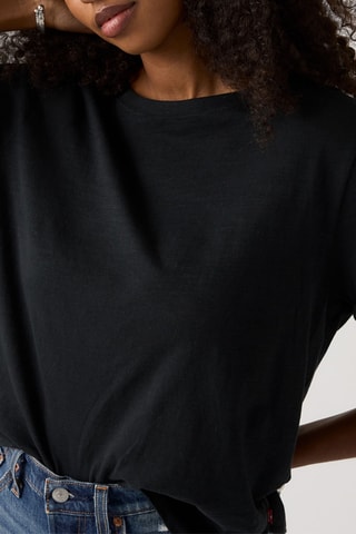 T-shirt Julie Slub - Zwart - Zwart
