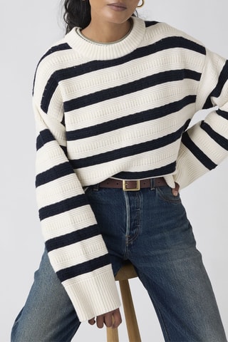Trui - Wit - Wit en blauw