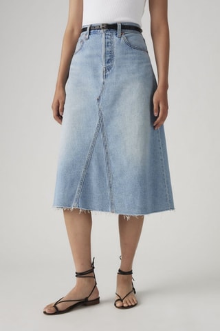 Rechte Midirok - Hemelsblauw - Blauw