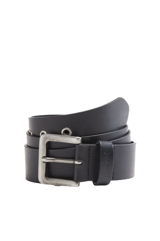 Leren Riem Maverick Eyelet - Zwart