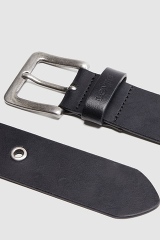 Leren Riem Maverick Eyelet - Zwart