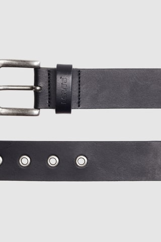 Leren Riem Maverick Eyelet - Zwart