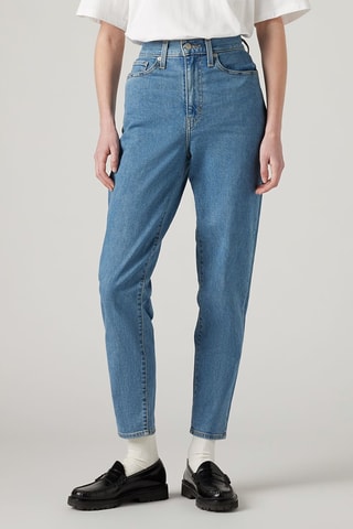 Jeans Hoge Taille High Waisted Taper - Hemelsblauw - Blauw