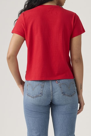 T-shirt Graphic Classic Rhinestone Serif Log - Rood