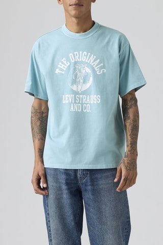 T-shirt Vintage Fit Graphic The Origina4 - Blauw