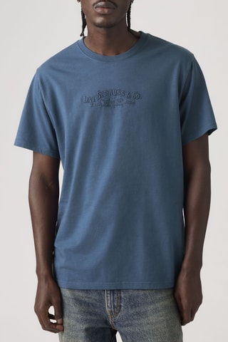 T-shirt Relaxed Fit Serif - Blauw