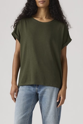 Linnen T-shirt Lori Linen Dolman Deep Depths Linen - Groen