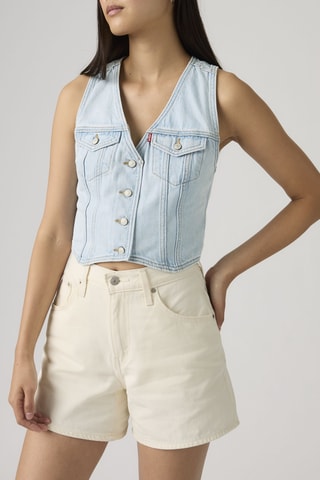 Mouwloos Spijkervest Racer Vest Never Going To Change - Hemelsblauw