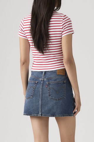 T-shirt cropped Essential Sporty Emily Stripe Bright - Wit
