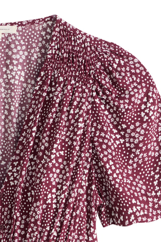 Blouse-jurk Paola Crepe Midi Dreconnie Ditsy D - Rood