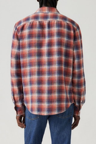 Linnen Overhemd - Rood - Wit, rood en blauw