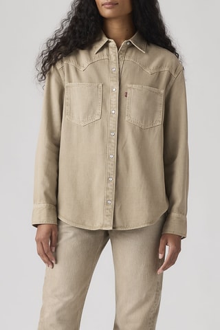 Spijkerblouse Teodora Western Chipped Winter Twi - Beige