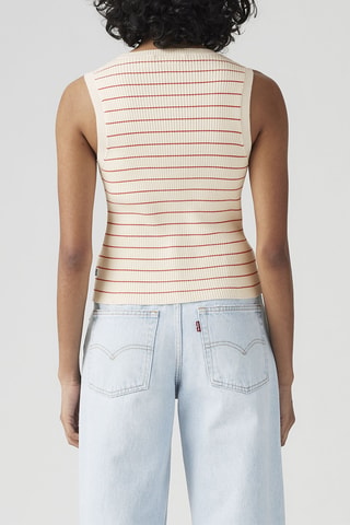 Top Tulip Jules Stripe Egret Egret / Hi - Rood