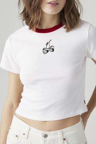 T-shirt Essential Sporty Cherry Heart - Wit