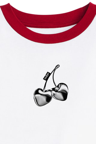 T-shirt Essential Sporty Cherry Heart - Wit