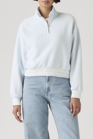 Sweater Everyday Quarter Zip Country Air Brushed - Hemelsblauw