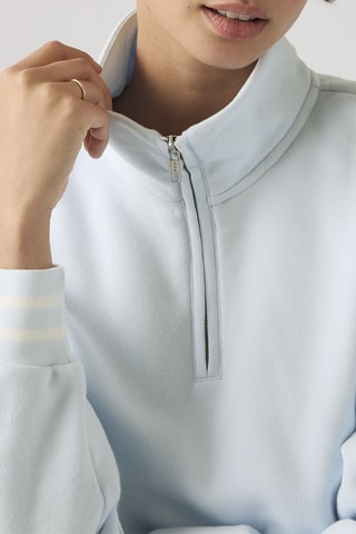 Sweater Everyday Quarter Zip Country Air Brushed - Hemelsblauw