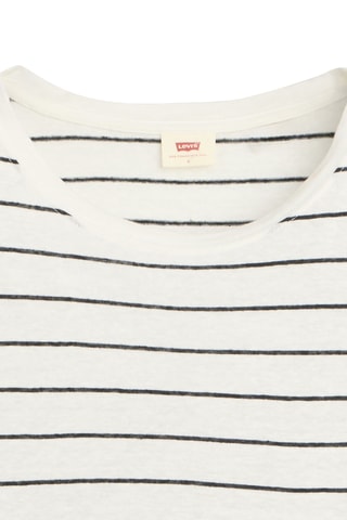 Linnen T-shirt Lori Linen Dolman Donna Stripe Egret - Ecru
