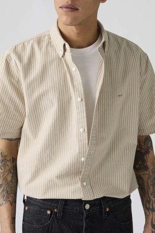 Overhemd - Beige - Wit en beige