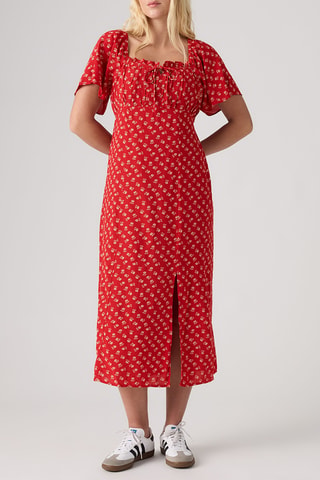 Midi-jurk Amara Column Flutter Slv Midi Dreange - Rood