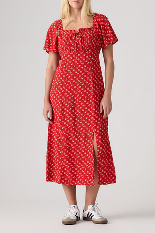 Midi-jurk Amara Column Flutter Slv Midi Dreange - Rood