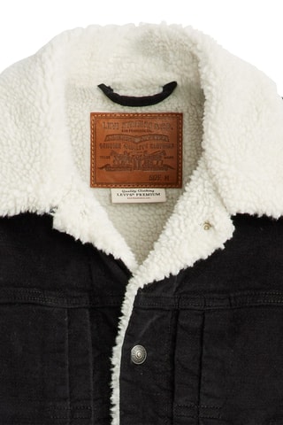 Velours Jasje Type 1 Sherpa Trucker Jet - Zwart
