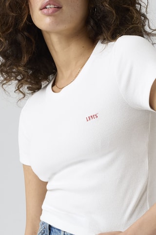 T-shirt Essential Sporty Emb Rib Kni - Wit