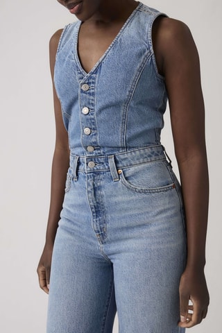 Spijkerjumpsuit Dnm Vest Widelg Jumpsuit Own It Jumpsuit - Blauw