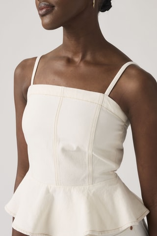 Spijkertop Anderson Flounce Top Truth Slip - Wit