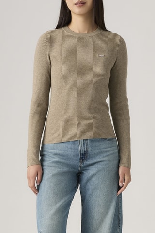 T-shirt Rib Crew Sweater Taupe Gray Heather Bros - Grijs