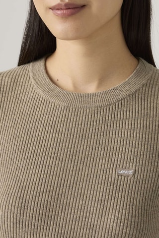 T-shirt Rib Crew Sweater Taupe Gray Heather Bros - Grijs