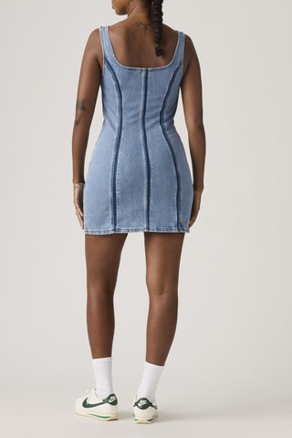 Rechte Spijkerjurk Seamed Zip Dreshadow Work - Grijs