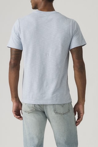 T-shirt Classic Pocket Texural Slub Soft - Blauw