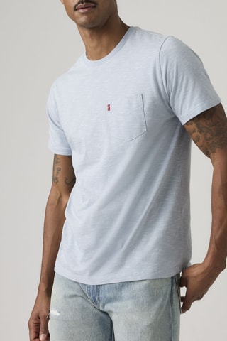 T-shirt Classic Pocket Texural Slub Soft - Blauw