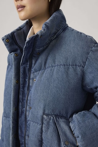 Gewatteerde Jas met Capuchon - Denimblauw - Blauw
