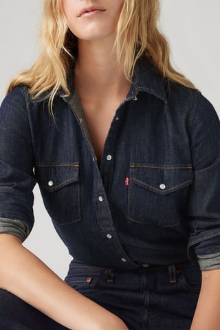 Spijkerblouse Iconic Western Today'S News - Donkerblauw