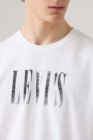 T-shirt Relaxed Fit Distressed Serif - Wit