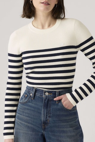 T-shirt Rib Adrienne Stripe Egret - Ecru