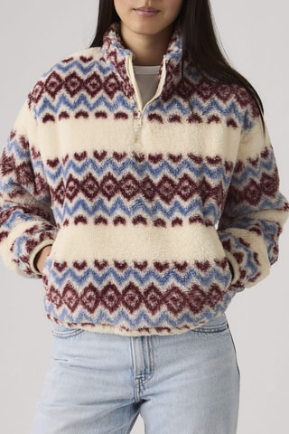 Fleece sweater Gemma Sherpa Fleece Diamond - Wit