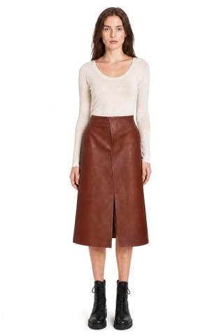 Jupe midi - Marron