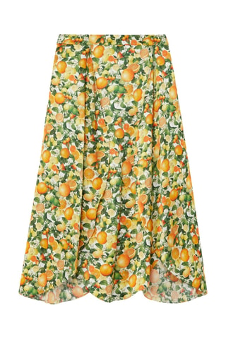 Jupe midi en soie - Multicolore