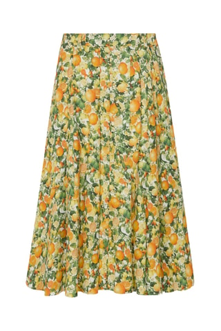 Jupe midi en soie - Multicolore