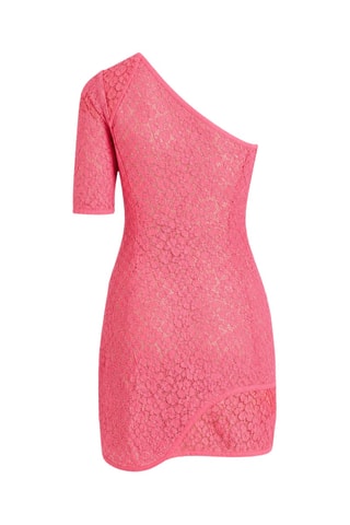 Robe asymétrique en dentelle - Rose