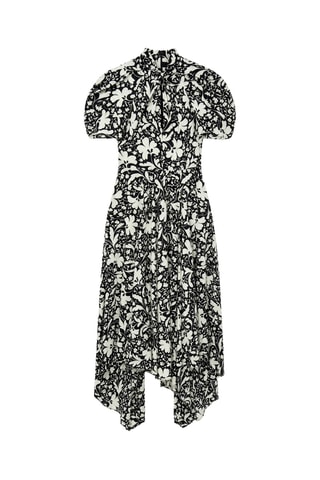 Robe midi en soie - Noir
