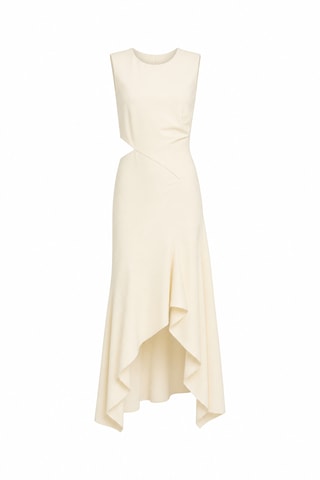 Asymmetrische Mouwloze Jurk - Geel