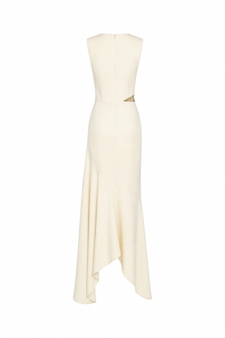 Asymmetrische Mouwloze Jurk - Geel