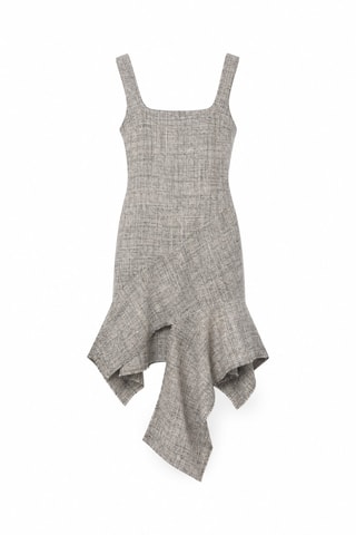 Robe volantée en laine - Beige