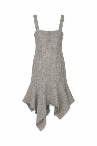 Robe volantée en laine - Beige